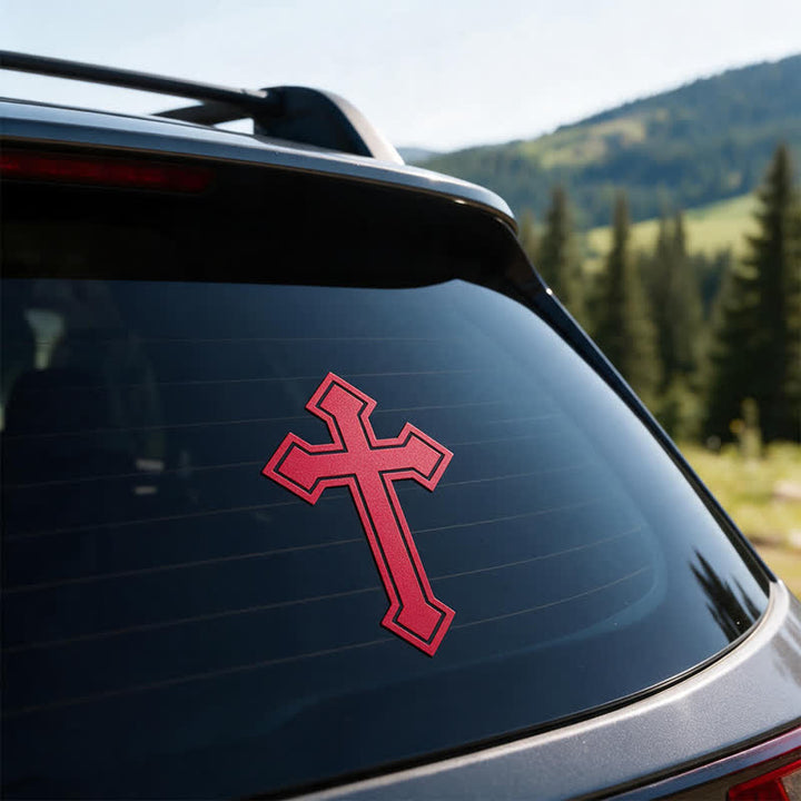 Christianartworkshop Bold Outline Cross Windshield Sticker: Symbol of Gentle Sacred Witness - image 1