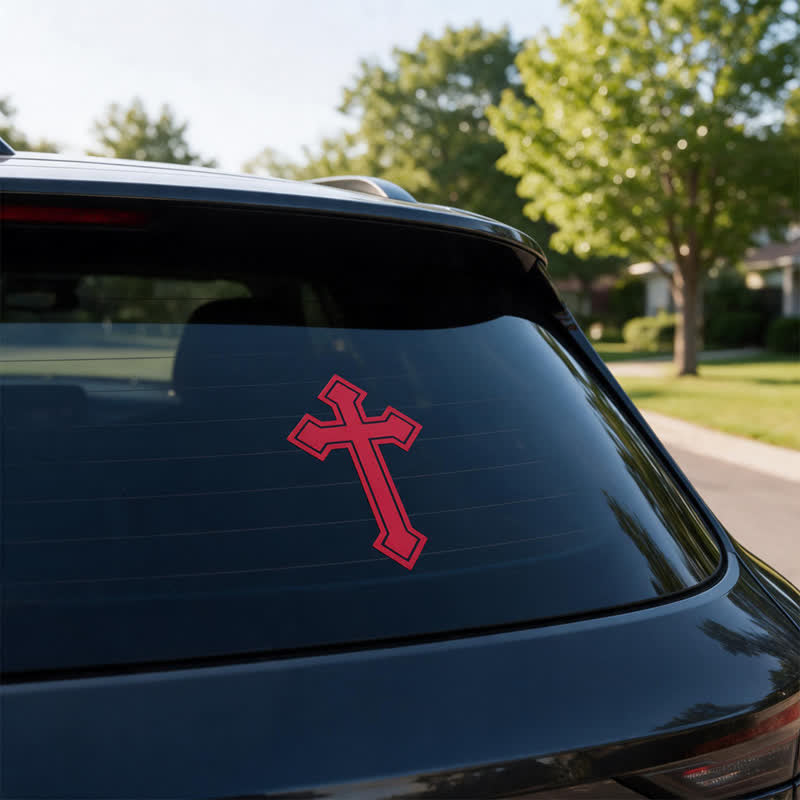 Christianartworkshop Bold Outline Cross Windshield Sticker: Symbol of Gentle Sacred Witness - image 3