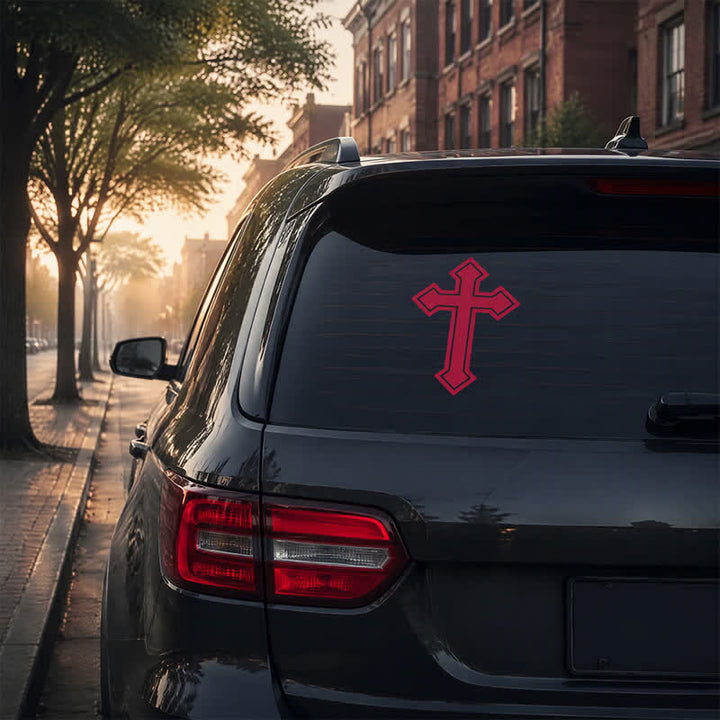 Christianartworkshop Bold Outline Cross Windshield Sticker: Symbol of Gentle Sacred Witness - image 4
