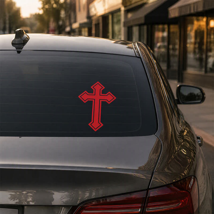 Christianartworkshop Bold Outline Cross Windshield Sticker: Symbol of Gentle Sacred Witness - Set of 10 - image 0