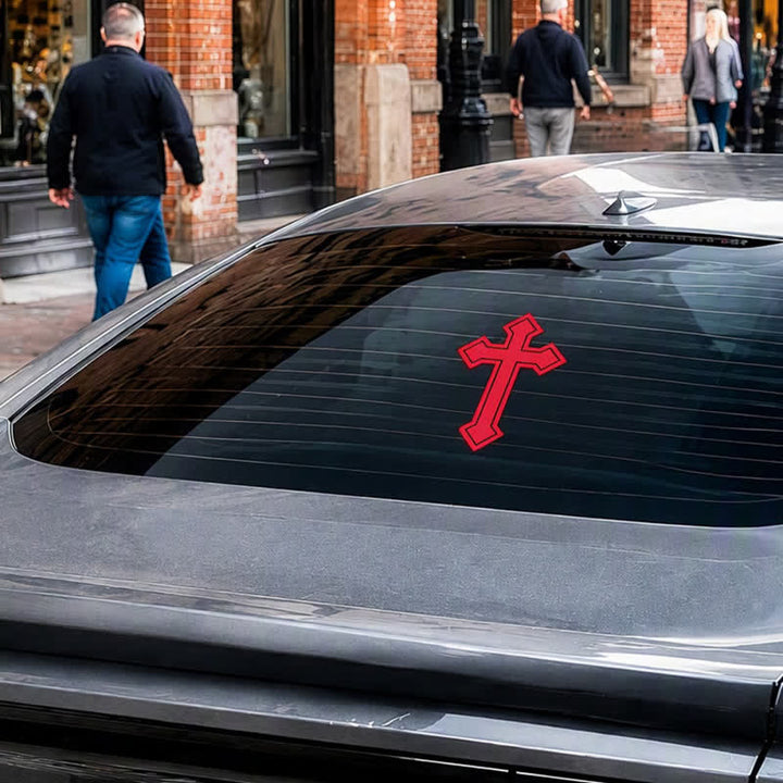 Christianartworkshop Bold Outline Cross Windshield Sticker: Symbol of Gentle Sacred Witness - image 5
