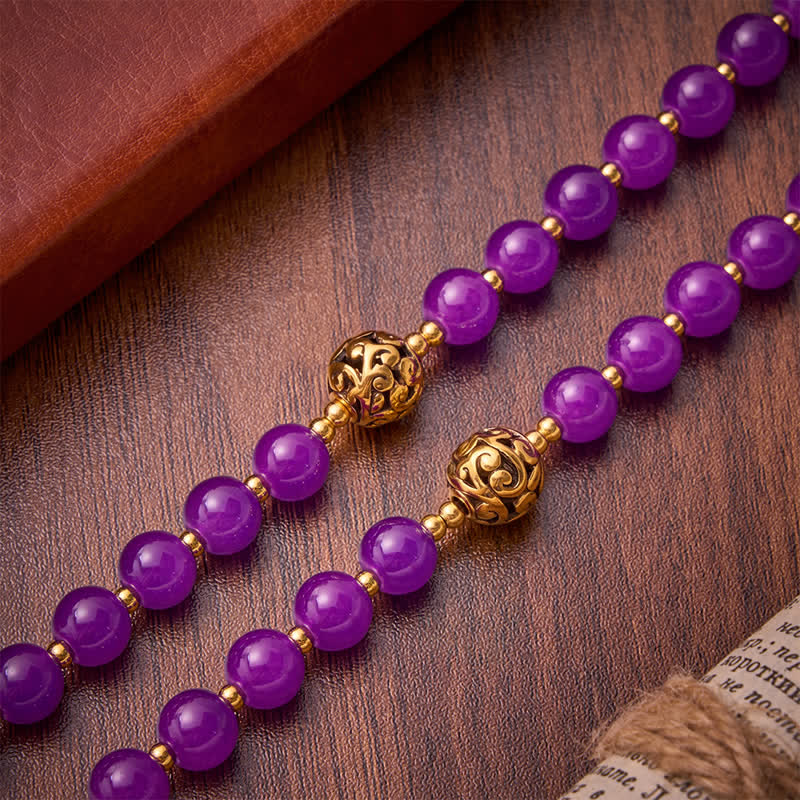 Christianartworkshop Deep Violet Round Bead Holy Grail Rosary: Token of Abiding Heavenly Shelter - image 5