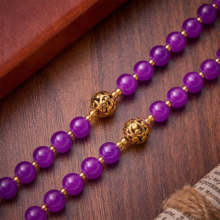 Christianartworkshop Deep Violet Round Bead Holy Grail Rosary: Token of Abiding Heavenly Shelter - image 5