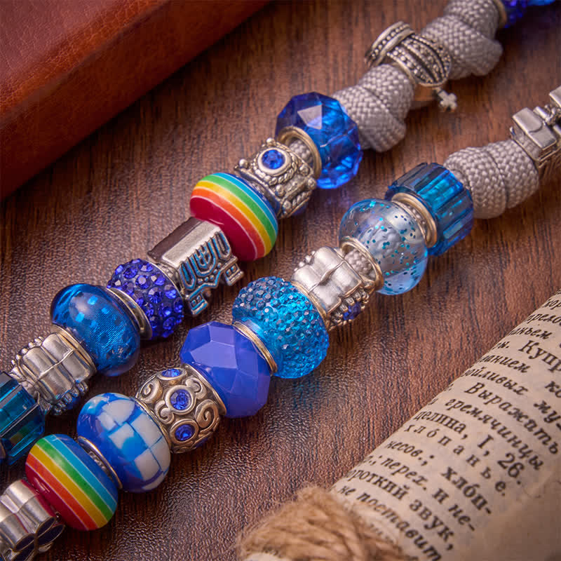 Christianartworkshop Bright Blue Mixed Bead Artisan Rosary: Emblem of Gentle Heavenly Grace - image 6