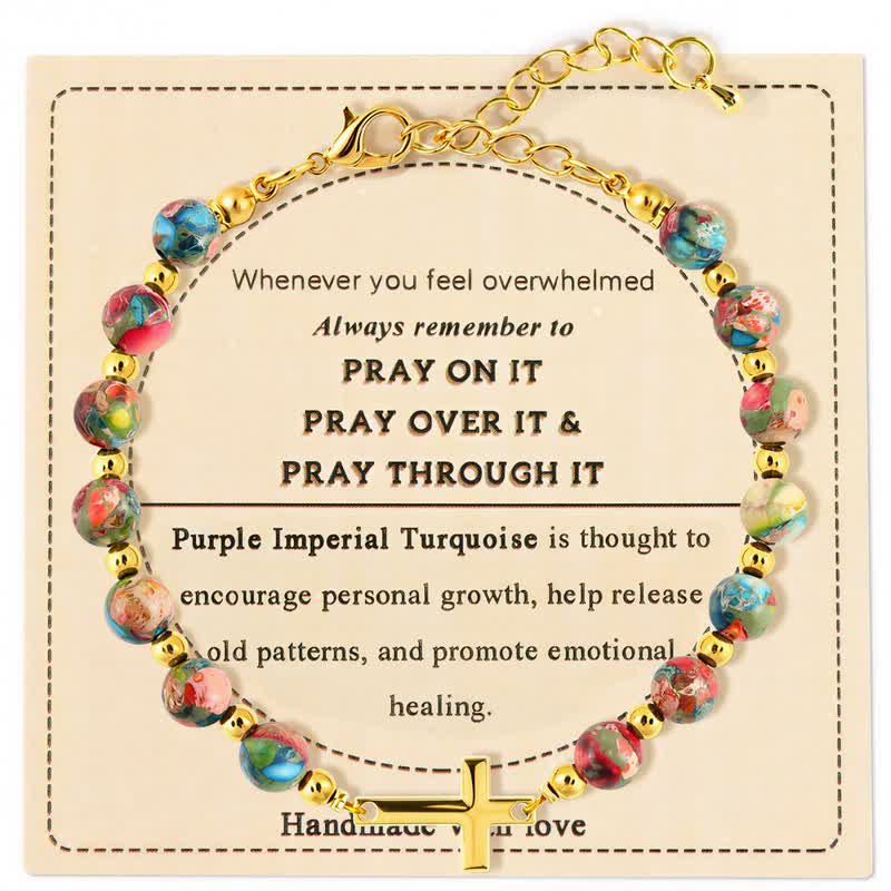 Christianartworkshop Adjustable Crystal Agate Cross Bracelet: Sign of Gentle Celestial Shelter - Ametrine - image 4
