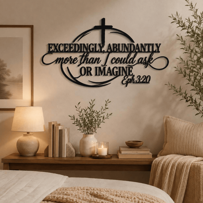 Christianartworkshop Bible Verse Cross Metal Decor: Token of Peaceful Divine Promise - image 0