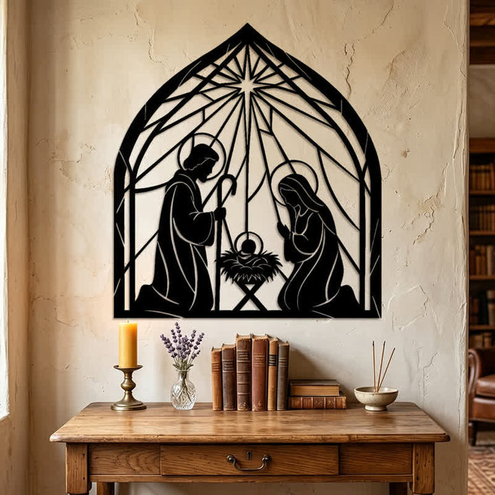 Christianartworkshop Holy Family Nativity Metal Wall Art: Emblem of Gentle Heavenly Peace - image 4