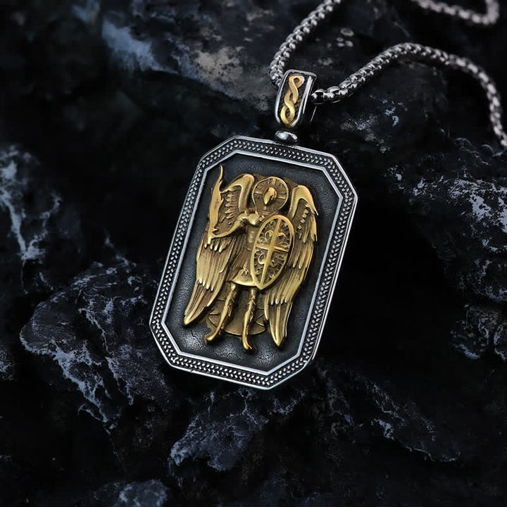 Christianartworkshop Deep Engraved Archangel St.Michael Box Chain Necklace: Token of Divine Safeguard - image 7