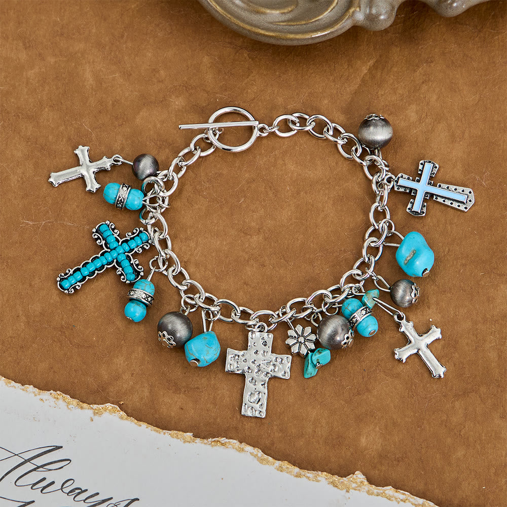 Christianartworkshop Timeless Bohemian Cross Bead Bracelet & Car Charm: Token of Enduring Heavenly Peace - image 4
