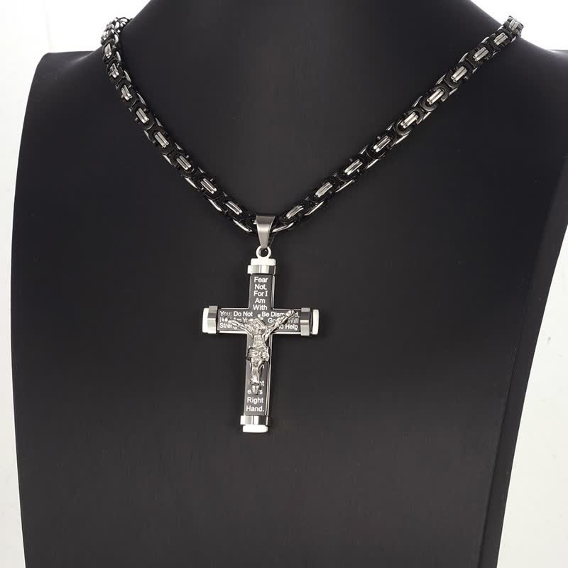 Christianartworkshop 3D Sculpted Stainless Crucifix Necklace: Symbol of Timeless Divine Promise - image 2