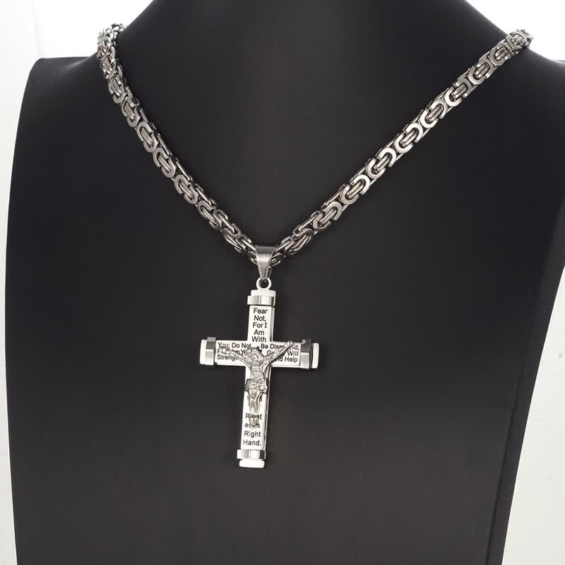 Christianartworkshop 3D Sculpted Stainless Crucifix Necklace: Symbol of Timeless Divine Promise - image 8