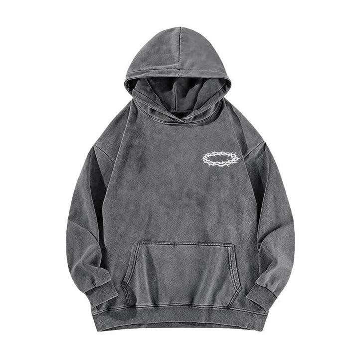 Christianartworkshop Jesus Christ Yesterday Today Forever Washed Hoodie - image 5