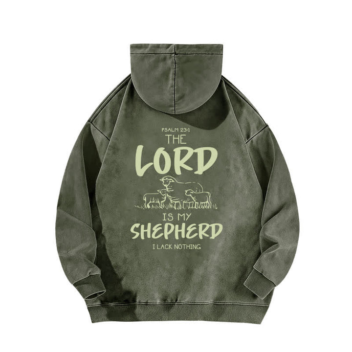 Christianartworkshop Psalm 23 Shepherd Fleece Washed Hoodie - image 1
