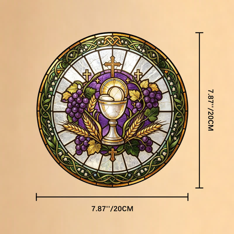 Christianartworkshop Radiant Holy Chalice Stained Glass Suncatcher: Emblem of Pure Heavenly Grace - 7.87''*7.87''*0.14''/20*20*0.35cm - image 8