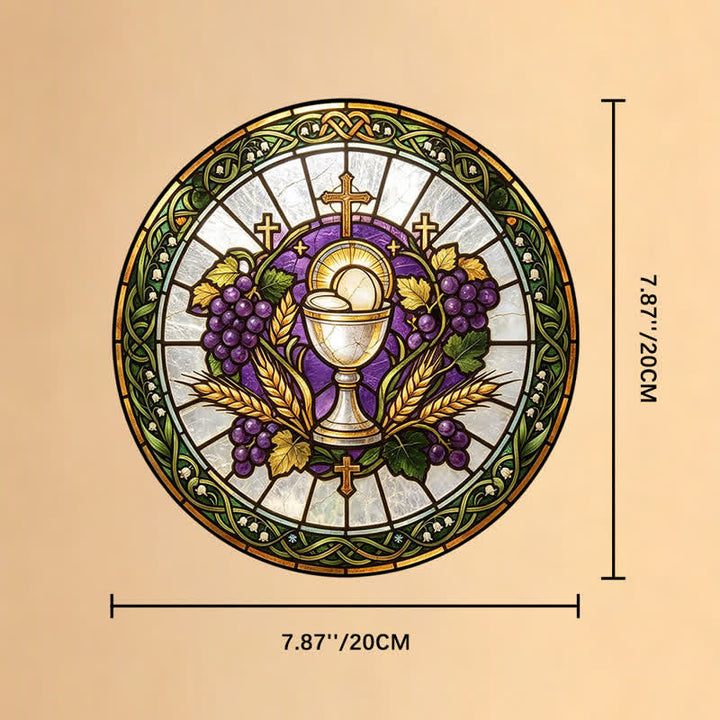 Christianartworkshop Radiant Holy Chalice Stained Glass Suncatcher: Emblem of Pure Heavenly Grace - 7.87''*7.87''*0.14''/20*20*0.35cm - image 8