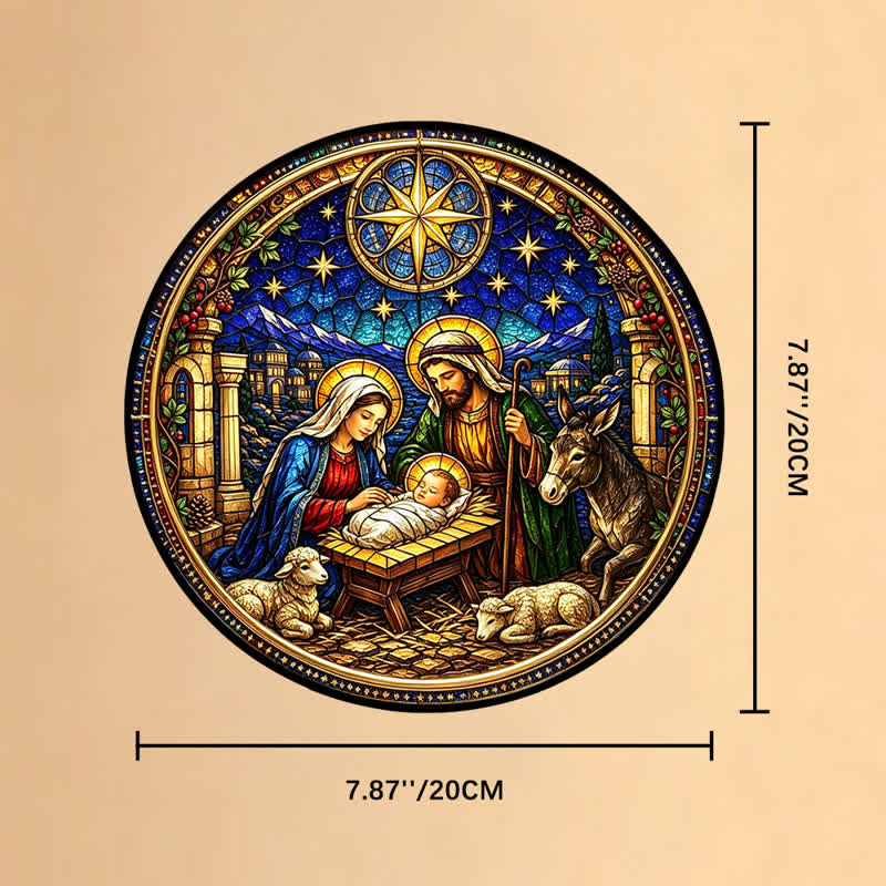 Christianartworkshop Star of Bethlehem Nativity Glass Suncatcher: Emblem of Gentle Divine Promise - 7.87''*7.87''*0.14''/20*20*0.35cm - image 8