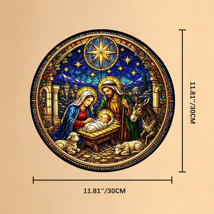 Christianartworkshop Star of Bethlehem Nativity Glass Suncatcher: Emblem of Gentle Divine Promise - 11.81''*11.81''*0.14''/30*30*0.35cm - image 10