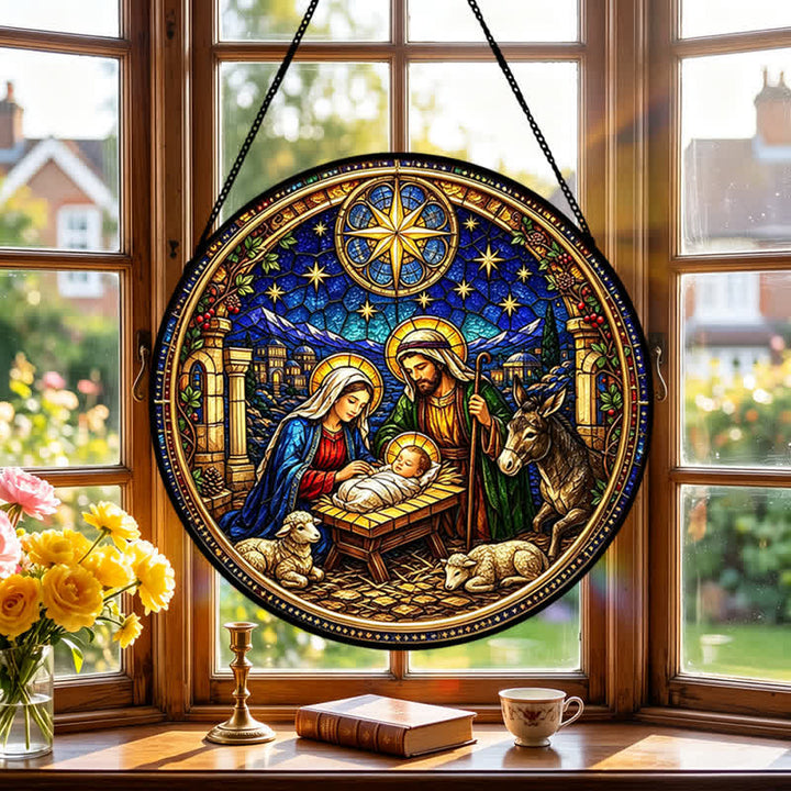Christianartworkshop Star of Bethlehem Nativity Glass Suncatcher: Emblem of Gentle Divine Promise - image 3