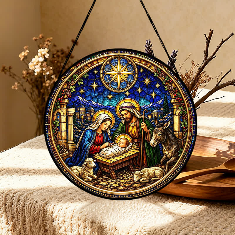 Christianartworkshop Star of Bethlehem Nativity Glass Suncatcher: Emblem of Gentle Divine Promise - image 5