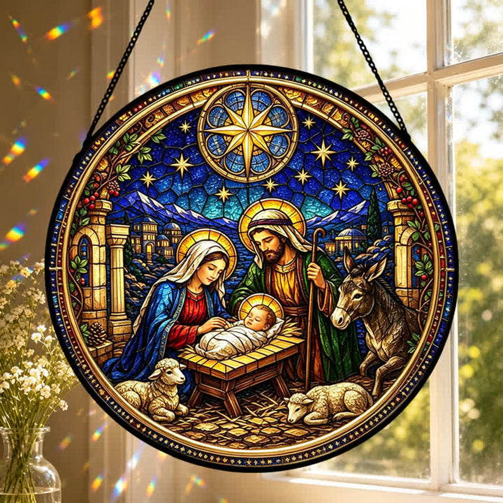 Christianartworkshop Star of Bethlehem Nativity Glass Suncatcher: Emblem of Gentle Divine Promise - image 4