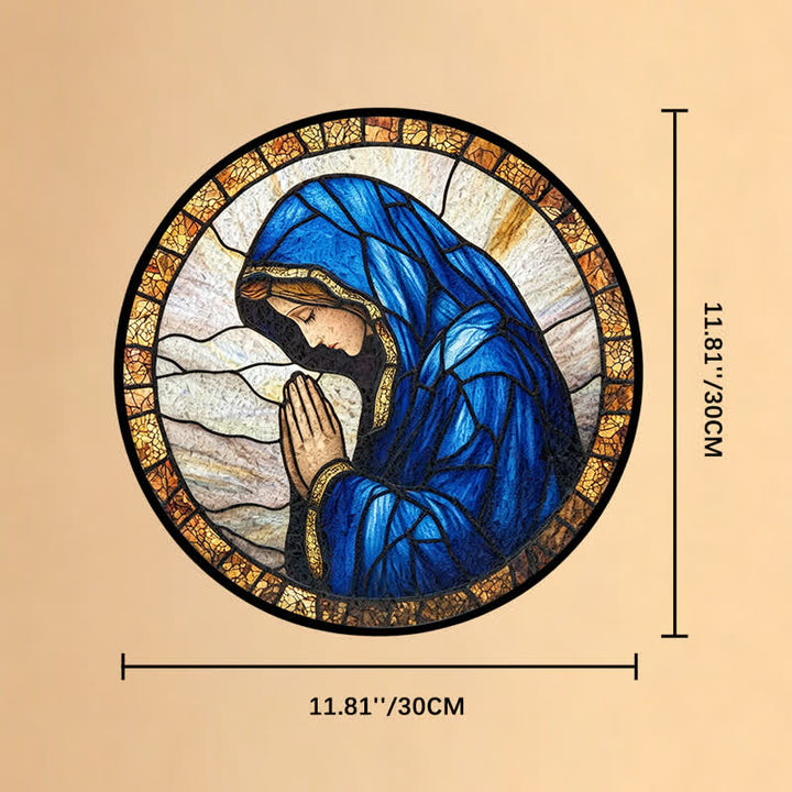 Christianartworkshop Praying Our Lady Stained Glass Suncatcher: Emblem of Pure Heavenly Grace - 11.81''*11.81''*0.14''/30*30*0.35cm - image 10