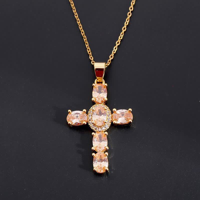 Christianartworkshop Sacred Gem Cross Necklace: Symbol of Calm Abiding Peace - Champagne - image 8