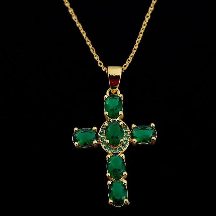 Christianartworkshop Sacred Gem Cross Necklace: Symbol of Calm Abiding Peace - Dark Green - image 10