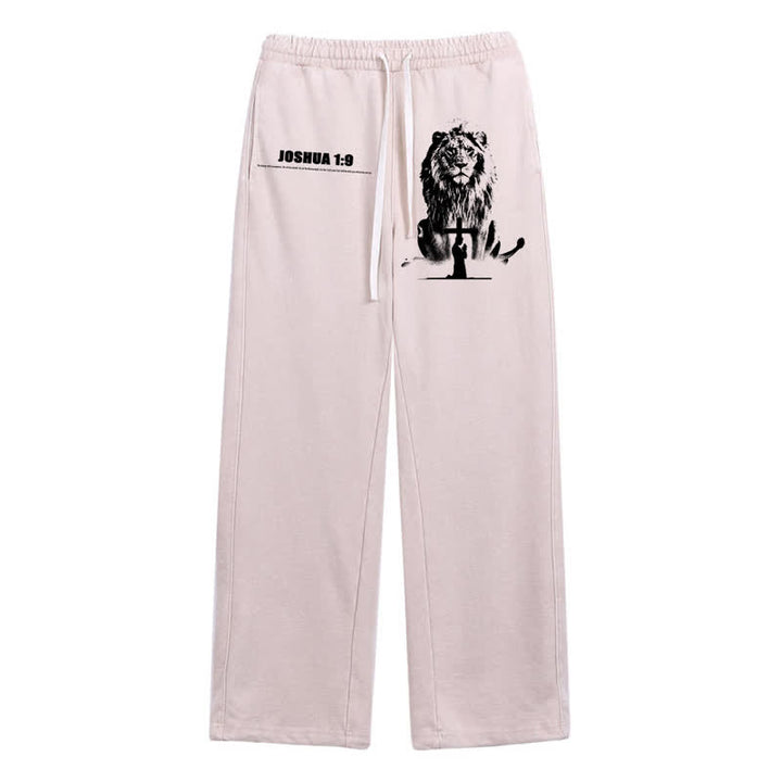 Christianartworkshop Joshua 1:9 Lion Courage Relaxed Fit Washed Sweatpants - Apricot - 2XL - image 0