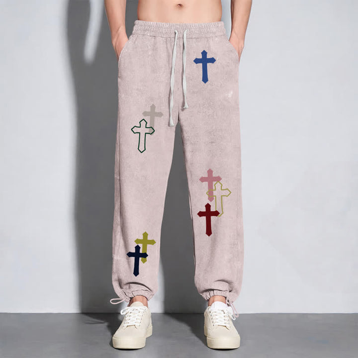 Christianartworkshop Multicolor Cross Streetwear Relaxed Fit Washed Sweatpants - image 6