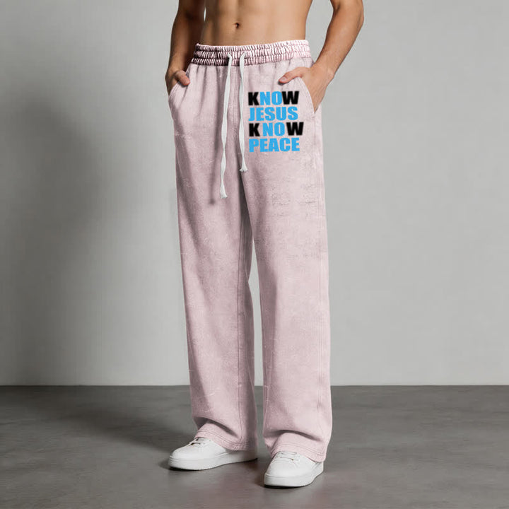 Christianartworkshop Know Jesus Know Peace Olive Washed Sweatpants - image 38
