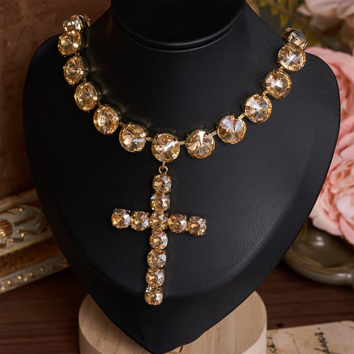 Christianartworkshop Eye-Catching Jeweled Copper Cross Necklace: Messenger of Heavenly Splendor - image 7