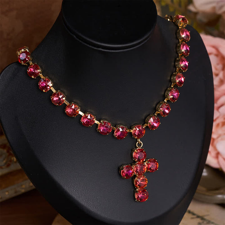 Christianartworkshop Statement Rivoli Crystal Copper Cross Necklace: Token of Unwavering Divine Majesty - image 14