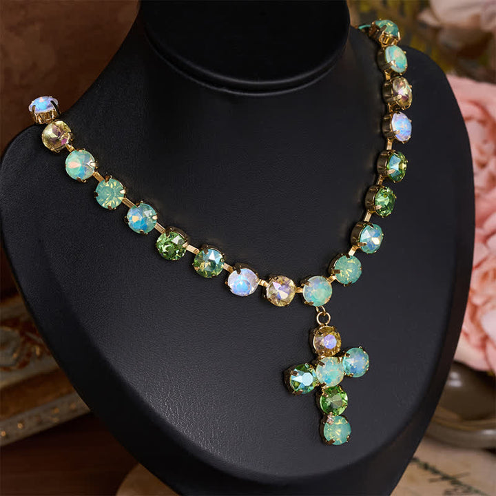 Christianartworkshop Statement Rivoli Crystal Copper Cross Necklace: Token of Unwavering Divine Majesty - image 2