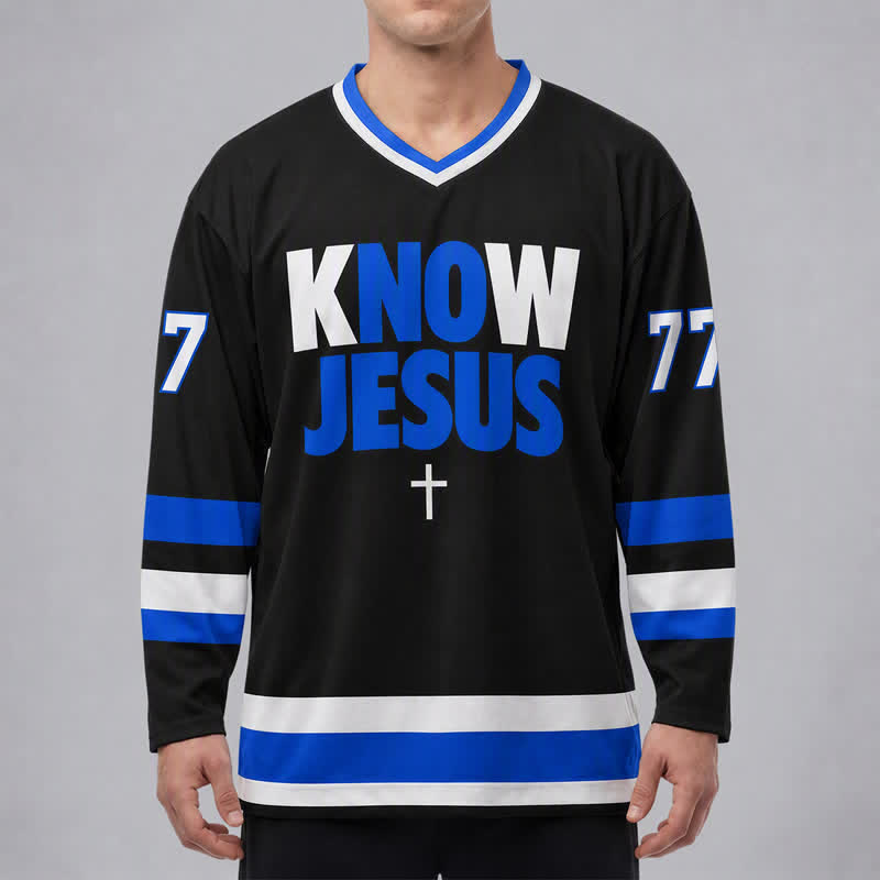 Christianartworkshop Know Jesus Know Peace Statement Hockey Jersey - image 3