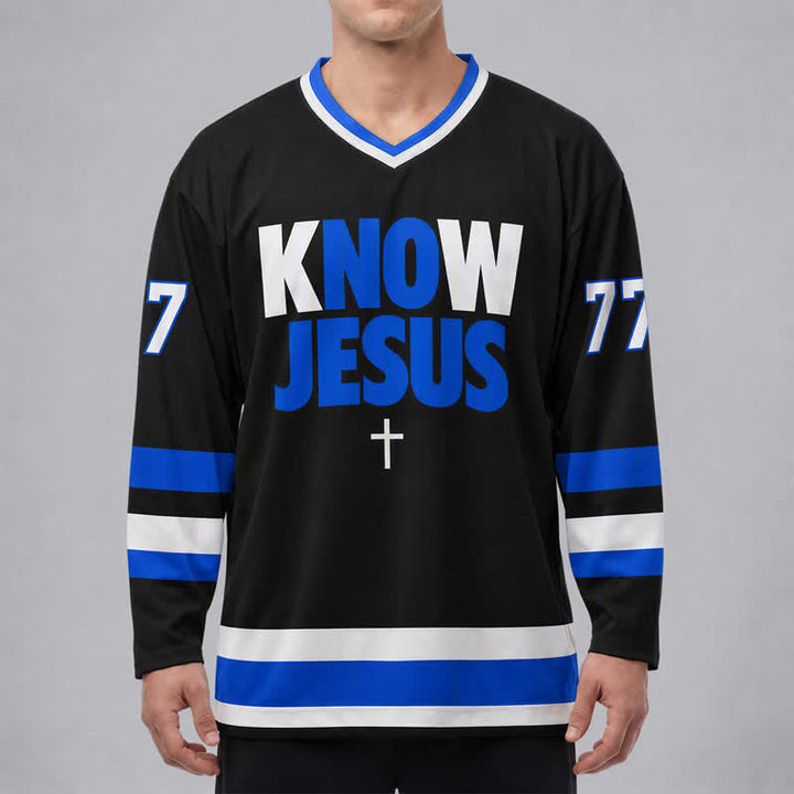 Christianartworkshop Know Jesus Know Peace Statement Hockey Jersey - image 3