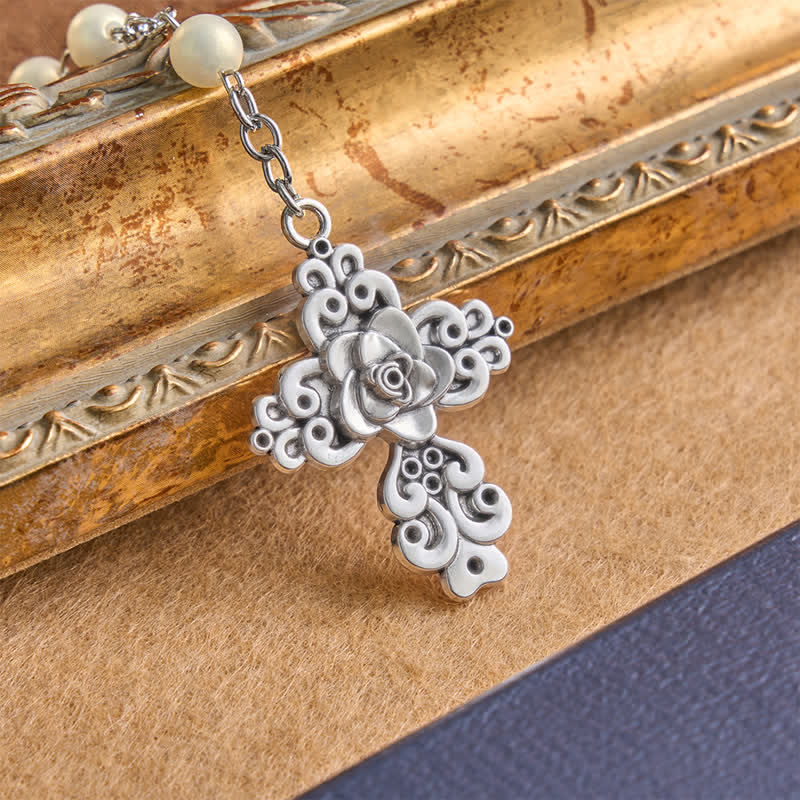Christianartworkshop Our Lady of Fatima Rosary with Rose Alloy Cross: Token of Sacred Gentle Grace - image 4