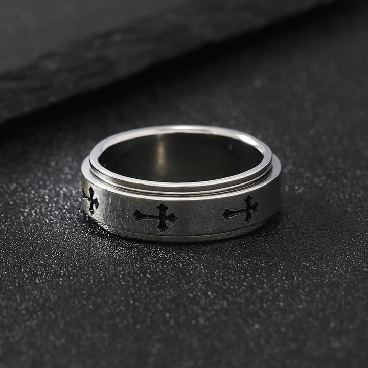 Christianartworkshop Rotatable Cross Stainless Steel Band Ring: Emblem of Abiding Heavenly Grace - image 5