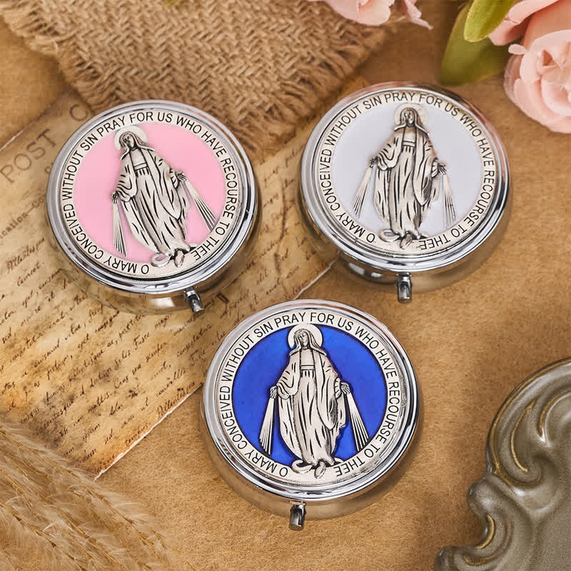 Christianartworkshop Ornate Alloy & Pearl Our Lady Rosary Storage Kit: Sign of Steadfast Celestial Shelter - image 0