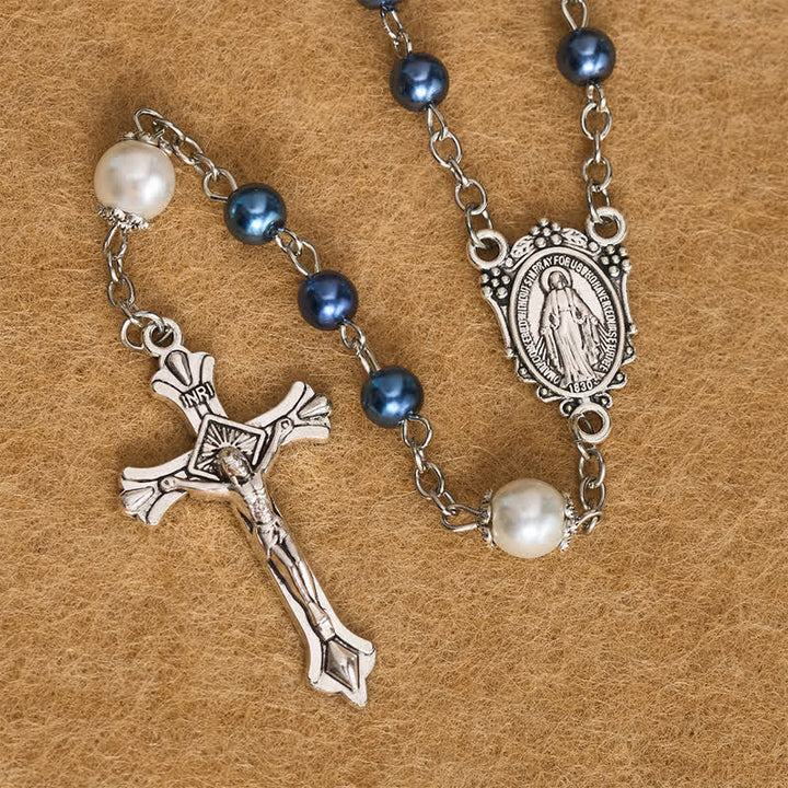 Christianartworkshop Ornate Alloy & Pearl Our Lady Rosary Storage Kit: Sign of Steadfast Celestial Shelter - image 4