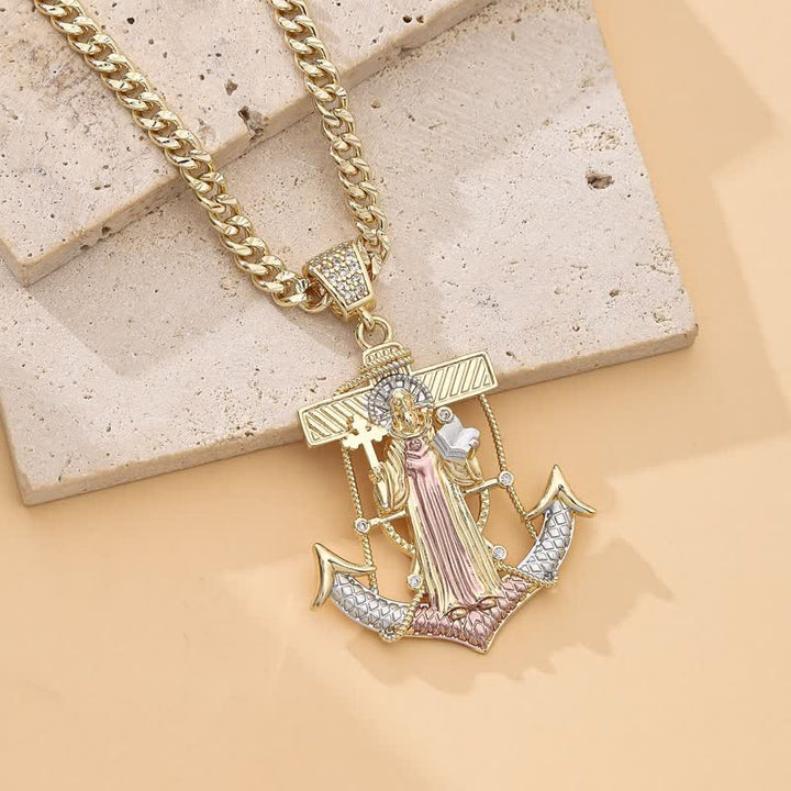 Christianartworkshop Iconic Necklace Featuring St. Jude & St. Christopher: Emblem Of Uplifting Divine Hope - St. Jude A - image 9