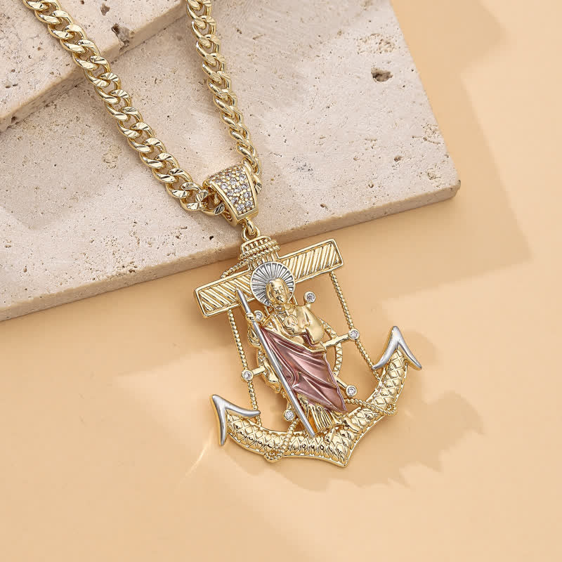 Christianartworkshop Iconic Necklace Featuring St. Jude & St. Christopher: Emblem Of Uplifting Divine Hope - St. Christopher B - image 8
