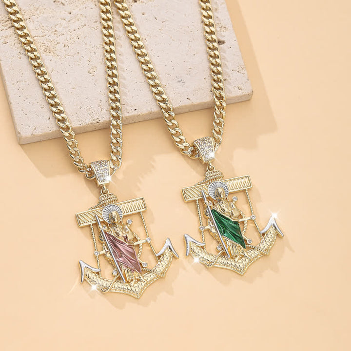 Christianartworkshop Iconic Necklace Featuring St. Jude & St. Christopher: Emblem Of Uplifting Divine Hope - image 4