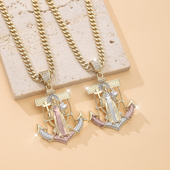 Christianartworkshop Iconic Necklace Featuring St. Jude & St. Christopher: Emblem Of Uplifting Divine Hope - image 5