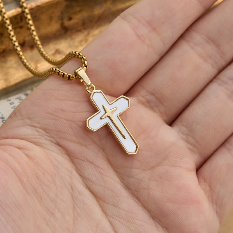 Christianartworkshop Refined Polished Copper Cross with Shell Inlay: Mark of Steady Heavenly Shelter - image 3