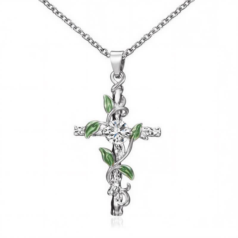 Christianartworkshop Nature Inspired Vine Cross Chain Necklace: Symbol of Rooted Heavenly Shelter - image 5