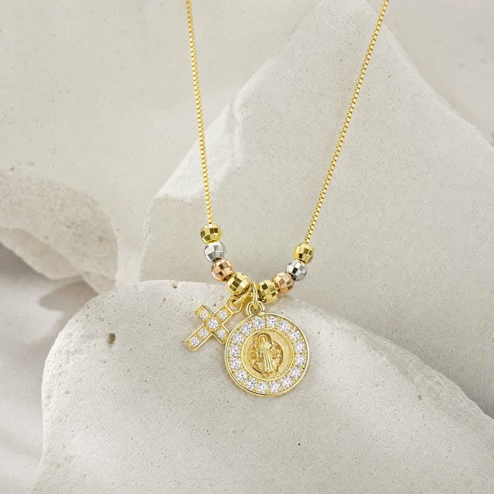 Christianartworkshop Mixed‑Bead St. Benedict Cross Pendant Necklace: Sign of Everlasting Sacred Safeguard - image 3