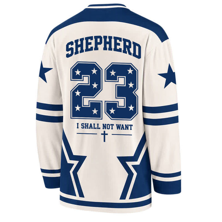 Christianartworkshop Psalm 23 Star Number Long Sleeve Hockey Jersey - image 2