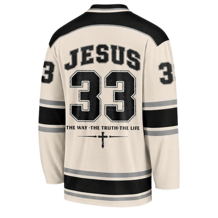 Christianartworkshop Jesus 33 Crown Of Thorns Long Sleeve Hockey Jersey - image 2