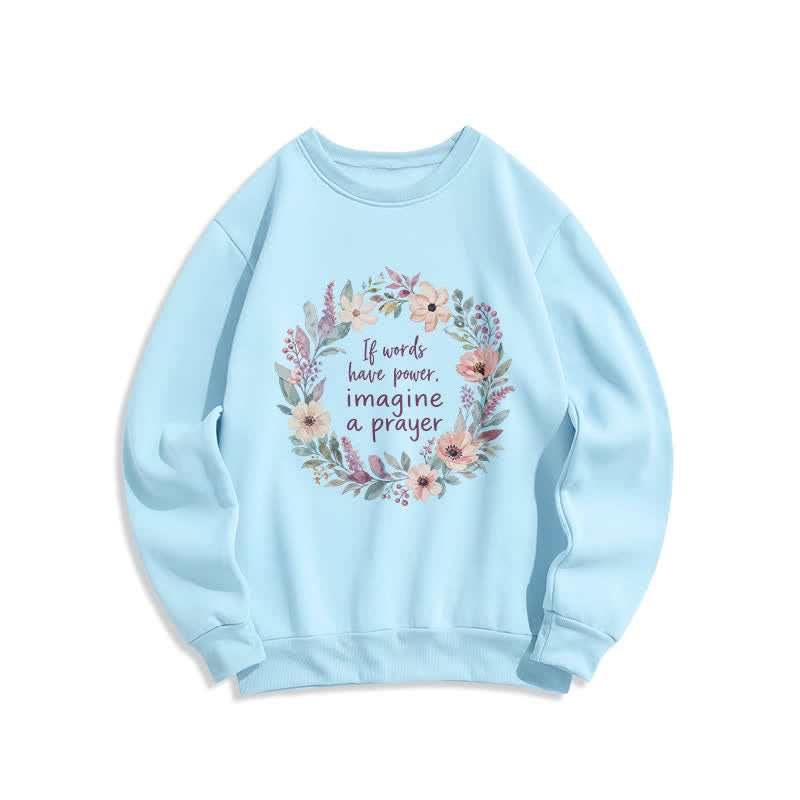 Christianartworkshop Floral Prayer Quote Cozy Crewneck Pullover Sweatshirt - Blue - 2XL - image 3
