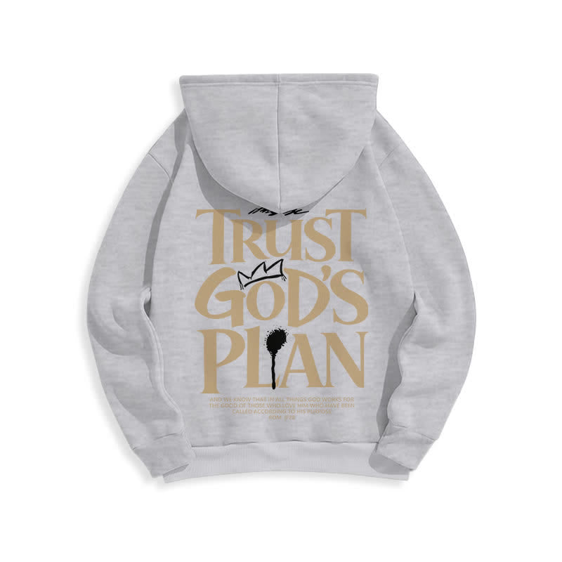 Christianartworkshop Trust God's Plan Brown Streetwear Pullover Hoodie - image 10